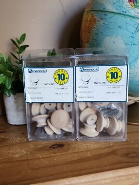 Amerock Natural Wood Cabinet Knobs - 10 Pack (Two Packs)
